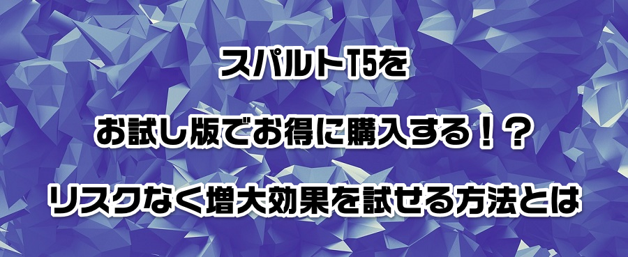 スパルトT5をお試し版でお得に購入する!?リスクなく増大効果を試せる方法とは